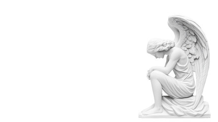 Fototapeta premium Angelic Headstone on Transparent Background