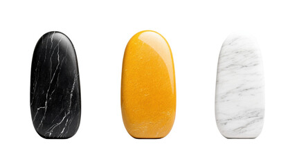 Elegant Stone Headstones on Transparent Background