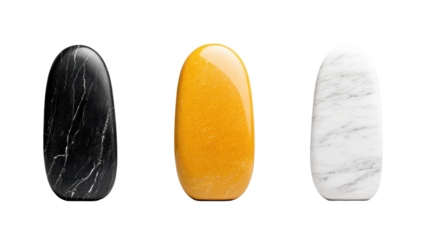 Elegant Stone Headstones on Transparent Background