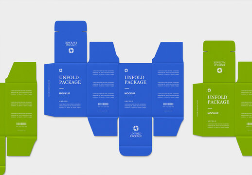 Unfolded Packaging Mockup Collection