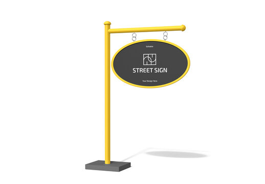 Metal Stand Street Sign Mockup
