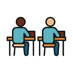 Students sitting in classroom
