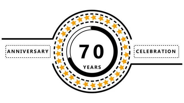 67th Anniversary Celebration Emblem with Stars and Progress Bar logo number 67