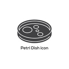Petri Dish Icon: Simple Vector Graphic for Microbiology, Laboratory Analysis, Scientific Research, and Medical Experimentation.