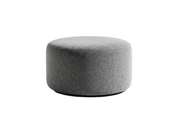 Round gray fabric ottoman for modern interior decoration