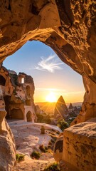 Sunrise view from a cave