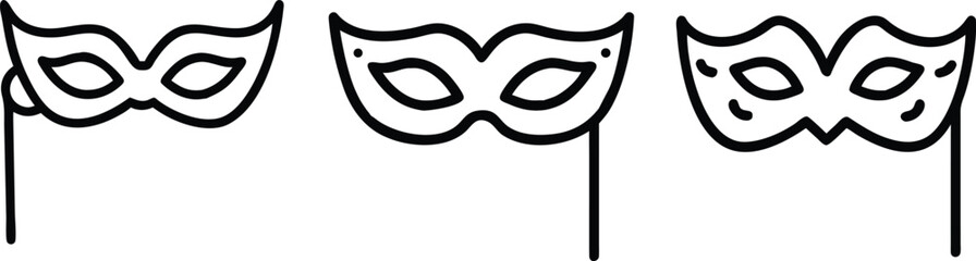 Drama Masks &ndash; Line & Flat Style Icons Pack