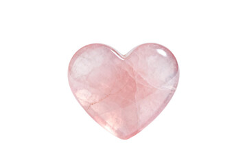 Fototapeta premium A pink rose quartz heart-shaped gemstone with smooth surface