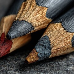 Close-up of Colored Pencils - A Study in Texture and Detail.