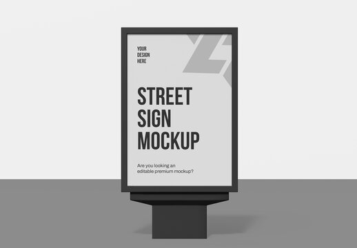 Stand Street Sign Mockup Template