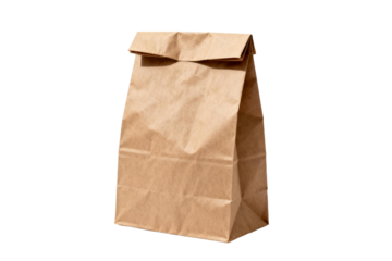 Brown paper lunch bag for carrying food items
