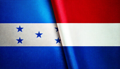 オランダの国旗とホンジュラスの国旗(Netherlands flag & Honduras flag.)
