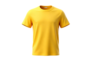 A bright yellow short-sleeved T-shirt for casual wear