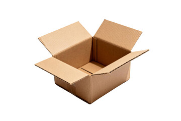 An open brown cardboard box for packaging purposes