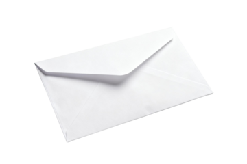 A white envelope used for sending letters or documents