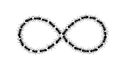 Ant Infinity Symbol Icon &ndash; Endless Colony Pattern for Nature, Concept & Abstract Design
