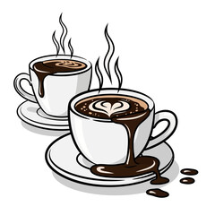 cup of coffee with beans