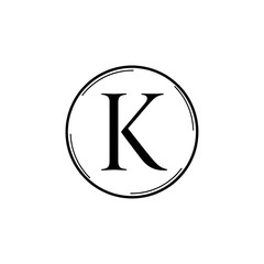 &ldquo;Letter K Monogram Logo &ndash; Elegant Minimal Circular Initial Vector Design&rdquo;