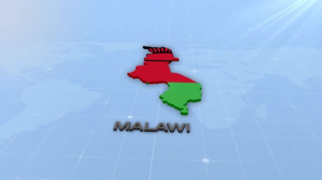 Malawi Geographic Map and Flag Animated Motion Graphic Background | Malawi Map Animation