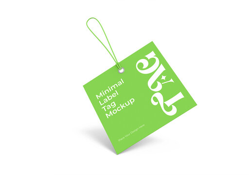 Minimal Hanging Label Tag Mockup