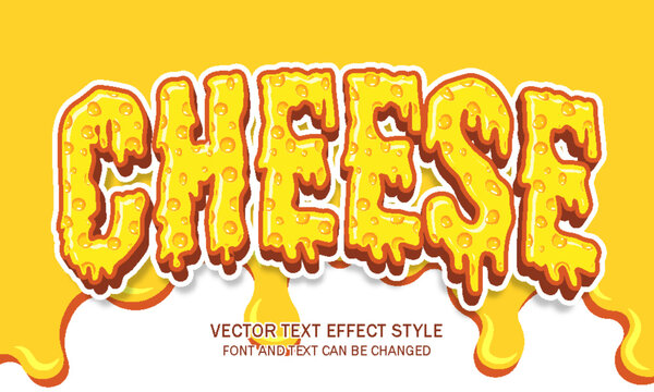 cheese creamy melting mozzarella food editable text effect font style template design