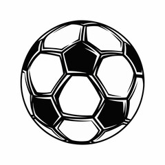 Obraz premium Classic Soccer Ball Black and White Outline Illustration.