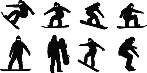 Medieval Warrior Silhouettes Set, Crusader and Monk Soldiers with Weapons, Knight, Axe, Sword, Banner, Shield Vector Graphics Collection