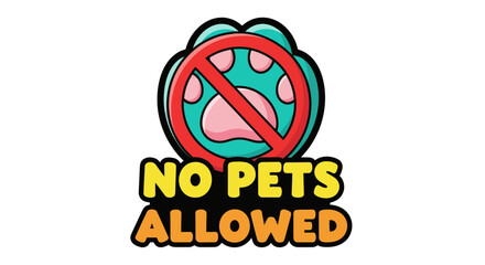 Prohibition Symbol Displaying No Pets Allowed in Public Areas and Designated Zones