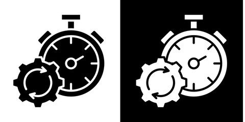 Takt Time  Icon Set White Style Collection
