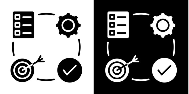 Pdca Cycle  Icon Set White Style Collection
