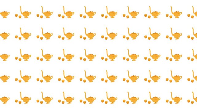 Pattern of cartoon dinosaurs and eggs. Perfect for childrens apparel, stationery, digital backgrounds, and wrapping paper design projects.