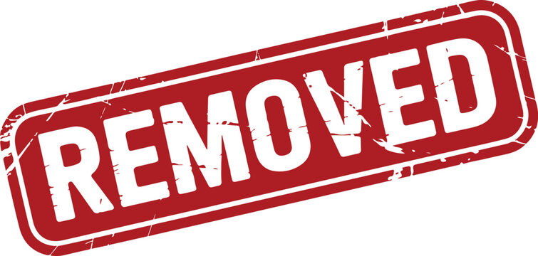 Removed stamp red rectangle white text