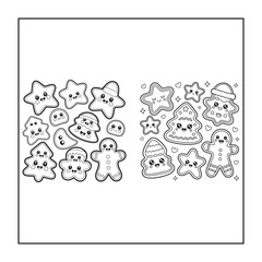 Christmas-themed, cute-style coloring pages for adults, teens, and kids.
