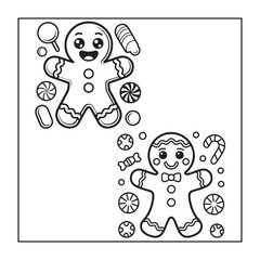 Christmas-themed, cute-style coloring pages for adults, teens, and kids.