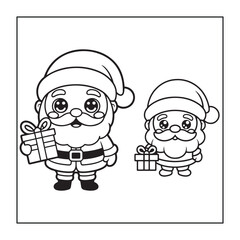 Christmas-themed, cute-style coloring pages for adults, teens, and kids.
