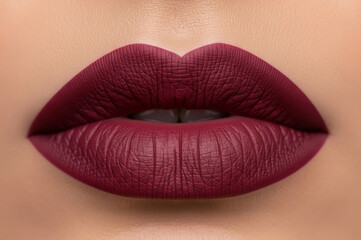 Beautiful wine lipstick on perfect lips