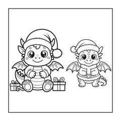 Christmas-themed, cute-style coloring pages for adults, teens, and kids.