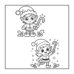 Christmas-themed, cute-style coloring pages for adults, teens, and kids.