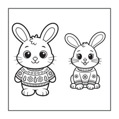 Christmas-themed, cute-style coloring pages for adults, teens, and kids.