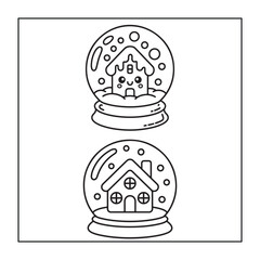 Christmas-themed, cute-style coloring pages for adults, teens, and kids.