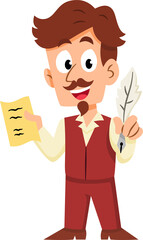 writer journalist cartoon character, professions, job occupations, and specializations.