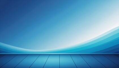 Minimalist corporate background with soft gradients in a blue palette featuring a gentle wave design and a planked floor