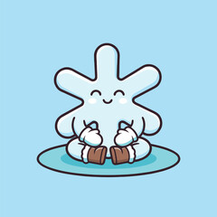 Cute Cartoon Vertebra Character Meditating Peacefully.