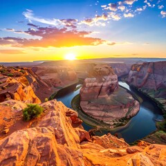 Stunning desert landscape at sunrise