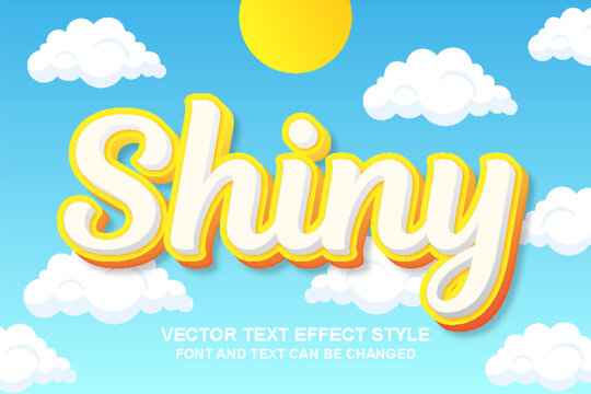 shiny sun light summer sunshine editable text effect font style template typography lettering