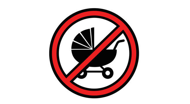 Prohibited Area Sign Preventing Perambulation; Symbolic Representation Of Limitations