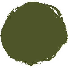 Textured dry brush circle, grungy round background shape.