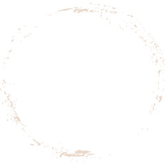 Textured dry brush circle, grungy round background shape.