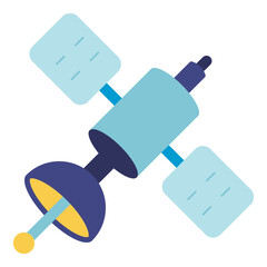 telecommunication artificial satellite flat icon