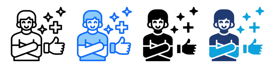 Positive Reinforcement Icon Set Multi Style Vector Illustration